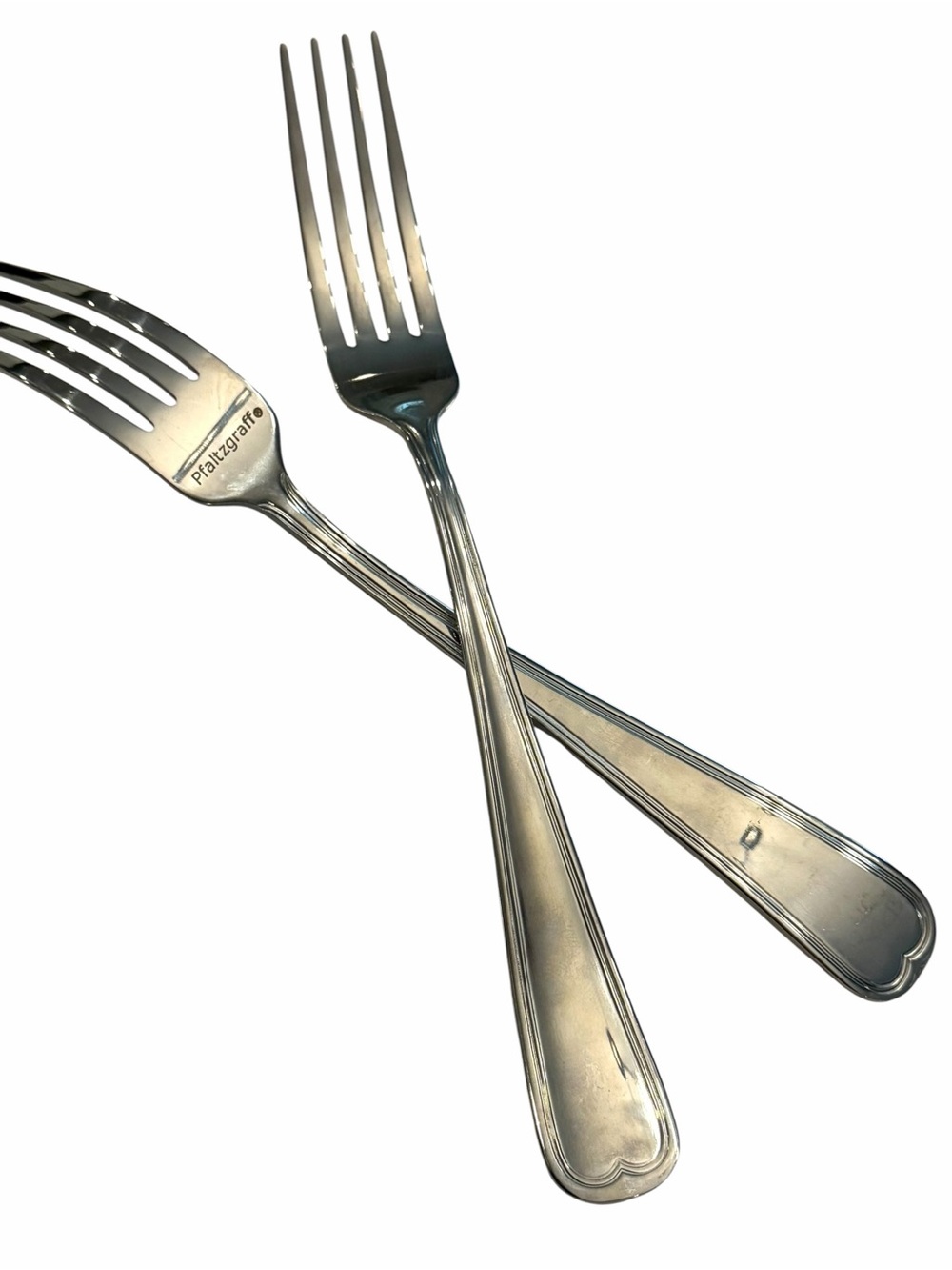 Set Of 2 Pfaltzgraff Dinner Forks Stainless Steel 7 5/8" Heart